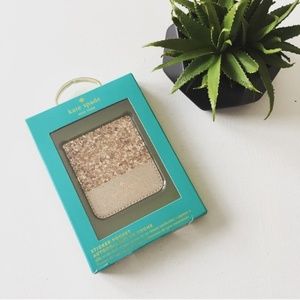 New Kate Spade Rose Gold Glitter Card Pocket NIB
